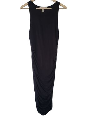 Kenneth Cole New York Black Ruched Maxi Skirt Dress